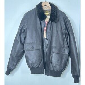 Landing leathers NAVY Bomber Jacket XLT G1 genuine leather Excellent Never Worn